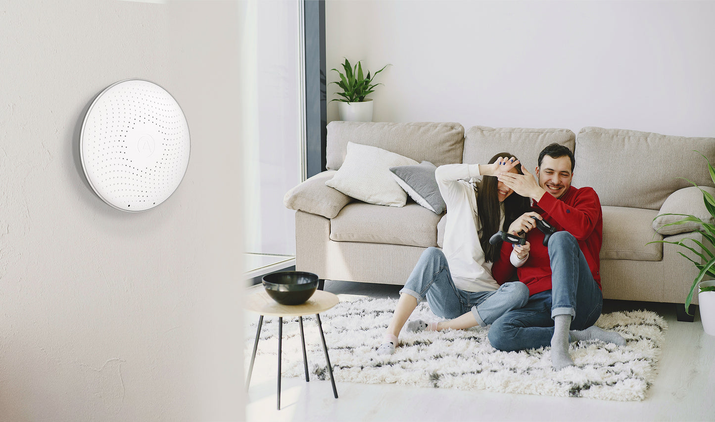 Airthings Wave Radon - Livraison gratuite - Détecteur de radon intelligent avec capteur d'humidité et de température